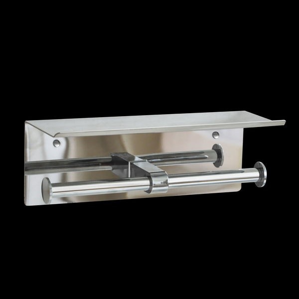 Stainless Steel Double Toilet Paper Holder Towel Roll Tissue Rack Storage Shelf Paper Towel Holders