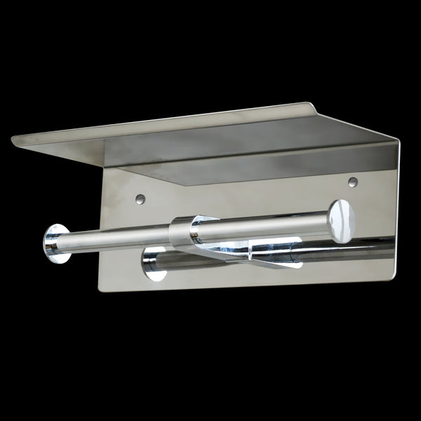 Stainless Steel Double Toilet Paper Holder Towel Roll Tissue Rack Storage Shelf Paper Towel Holders