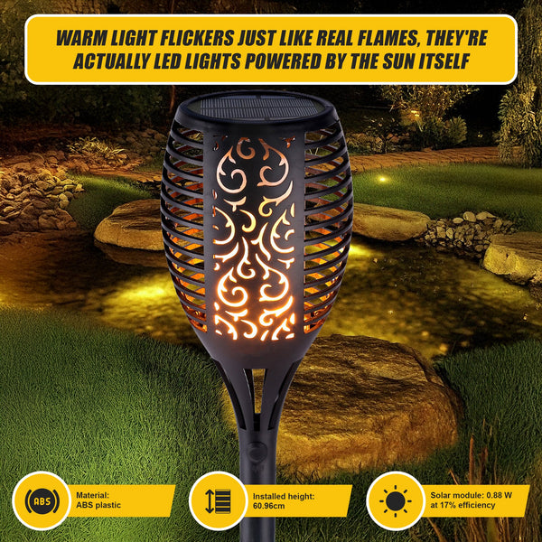 10 Pack Solar Torch Lights 96 Led Flickering Lighting Dancing Flame Garden Lamp Garden & Patio Torches