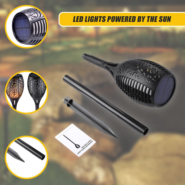 10 Pack Solar Torch Lights 96 Led Flickering Lighting Dancing Flame Garden Lamp Garden & Patio Torches
