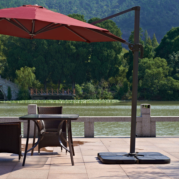 Outdoor Patio 4 Piece Cantilever Offset 3M Umbrella Base Stand Weight Water Sand Umbrella Stands