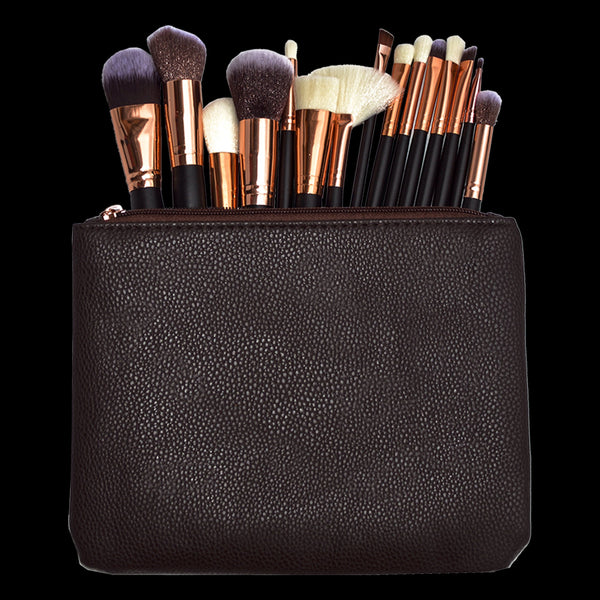 Soft 15Pcs Pro Face Powder Makeup Set Eyeshader Blending Highlight Tools Brushes