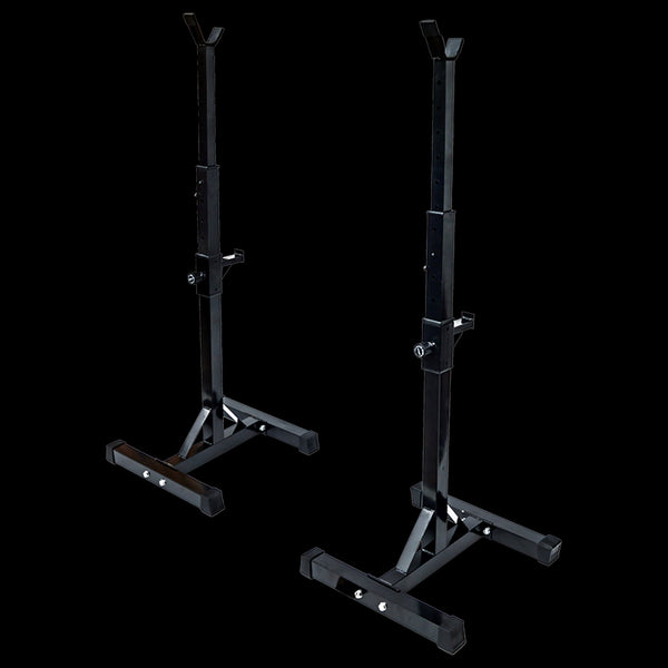 Pair Of Squat Rack Sturdy Steel Barbell Bench Press Stands Gym / Home Barbells & Attachments