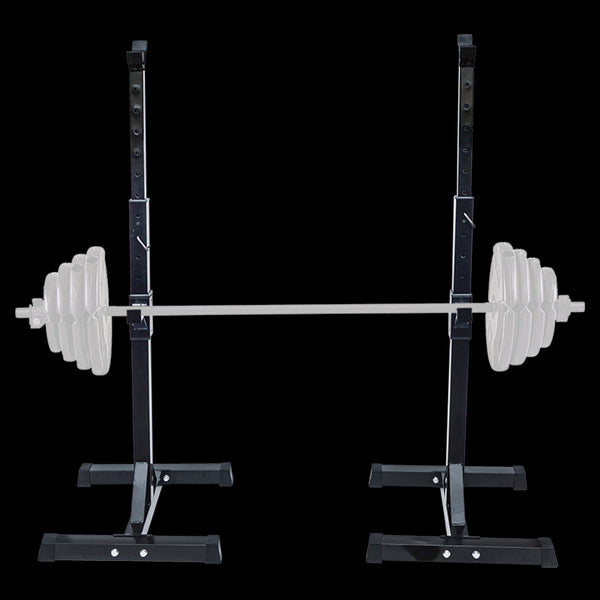 Pair Of Squat Rack Sturdy Steel Barbell Bench Press Stands Gym / Home Barbells & Attachments