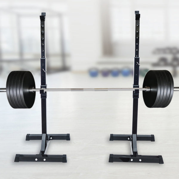 Pair Of Squat Rack Sturdy Steel Barbell Bench Press Stands Gym / Home Barbells & Attachments