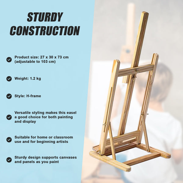 Tabletop Easel Wood Studio H Frame Artist Display Painting Shop Tripod Stand Wedding Easels