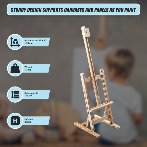 Tabletop Easel Wood Studio H Frame Artist Display Painting Shop Tripod Stand Wedding Easels