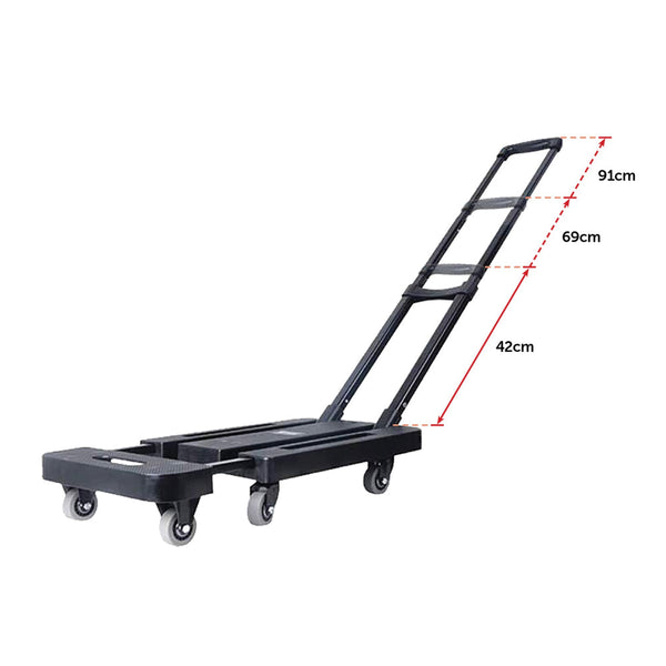 Foldable Hand Flatbed Trolley Cart 6 X 360 Degree Rotating Wheels With Maximum Load 200Kg Tool & Equipment Trolleys