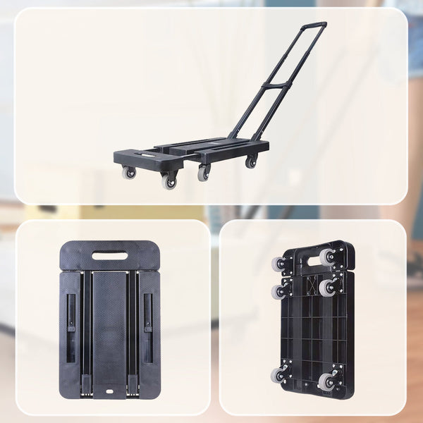 Foldable Hand Flatbed Trolley Cart 6 X 360 Degree Rotating Wheels With Maximum Load 200Kg Tool & Equipment Trolleys