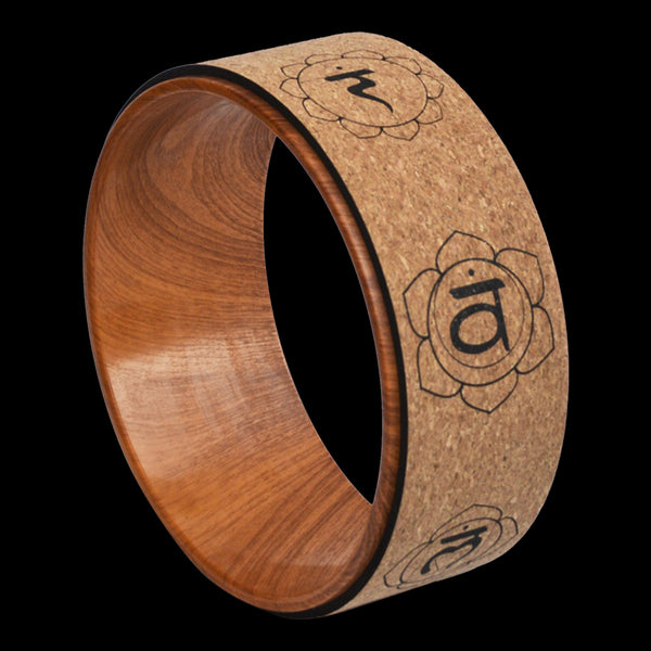 Yoga Pilates Wheel Cork Circle Prop Back Chest Hips Abdomen Stretch Roller Yoga Props