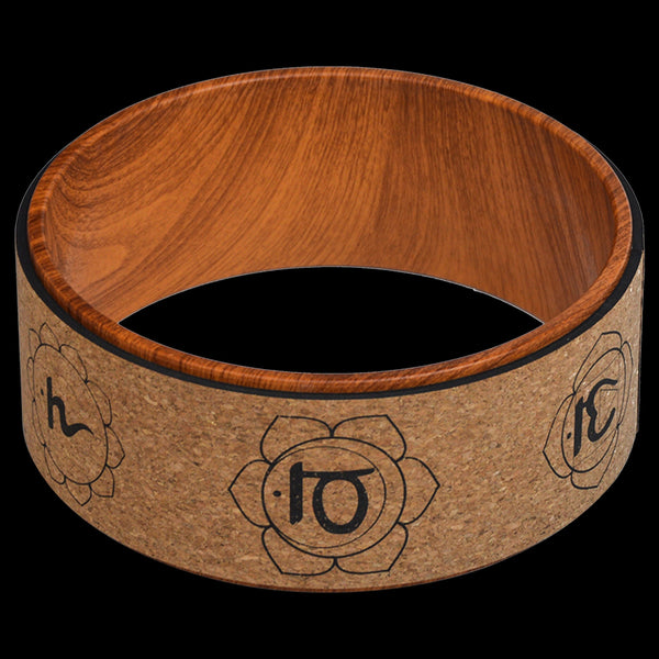 Yoga Pilates Wheel Cork Circle Prop Back Chest Hips Abdomen Stretch Roller Yoga Props