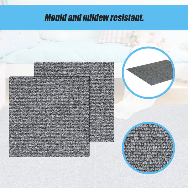 5M2 Box Of Premium Commercial Domestic Office Heavy Use Flooring Grey Carpet Tiles