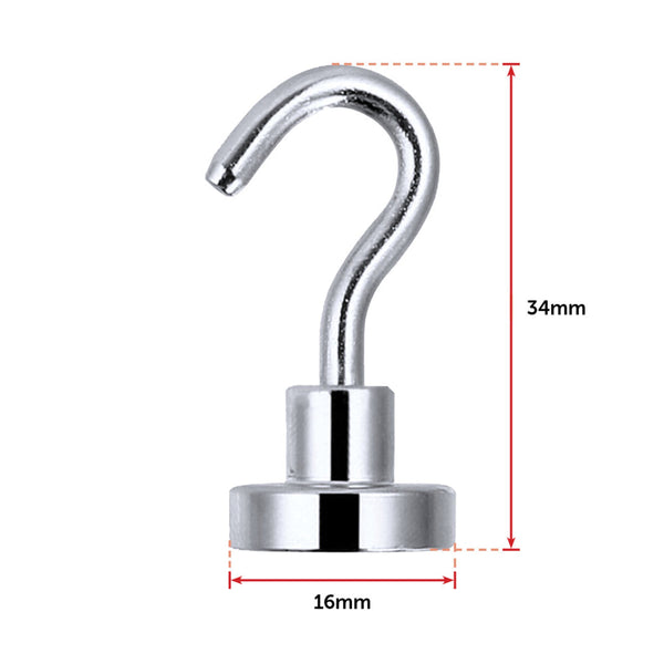 Strong Rare Earth N38 Neodymium Magnetic Hanger Holder 10Kg Hooks 10Pcs Wall Hooks & Hangers