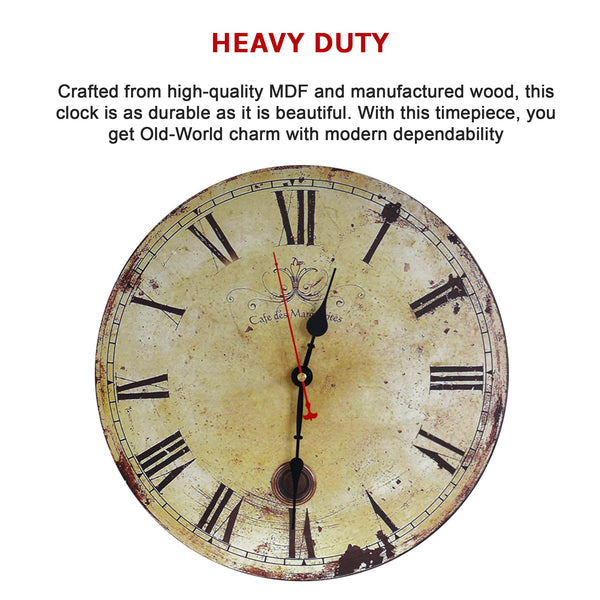 Large Wall Clock Kitchen Office Retro Timepiece Wall Clocks