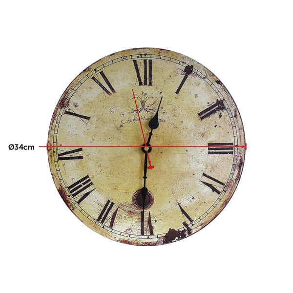 Large Wall Clock Kitchen Office Retro Timepiece Wall Clocks