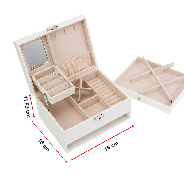 Veile Studios Jewellery Storage Box Girls Rings Necklaces Display Organiser Case Cream Jewellery Holders & Organisers