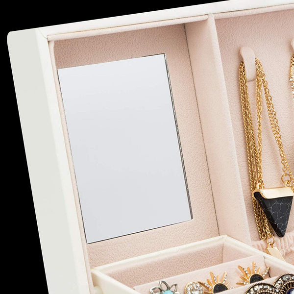 Veile Studios Jewellery Storage Box Girls Rings Necklaces Display Organiser Case Cream Jewellery Holders & Organisers