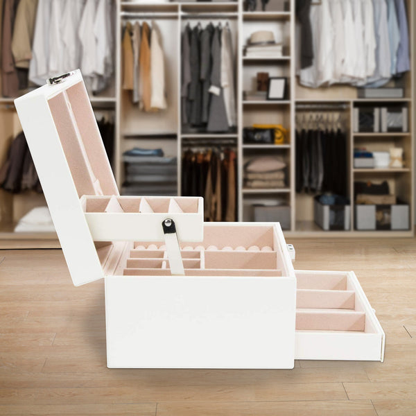 Veile Studios Jewellery Storage Box Girls Rings Necklaces Display Organiser Case Cream Jewellery Holders & Organisers