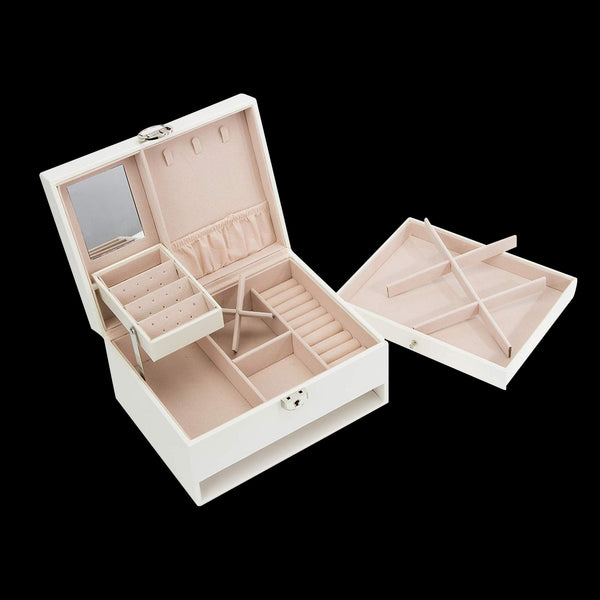 Veile Studios Jewellery Storage Box Girls Rings Necklaces Display Organiser Case Cream Jewellery Holders & Organisers