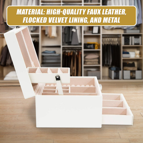 Veile Studios Jewellery Storage Box Girls Rings Necklaces Display Organiser Case Cream Jewellery Holders & Organisers