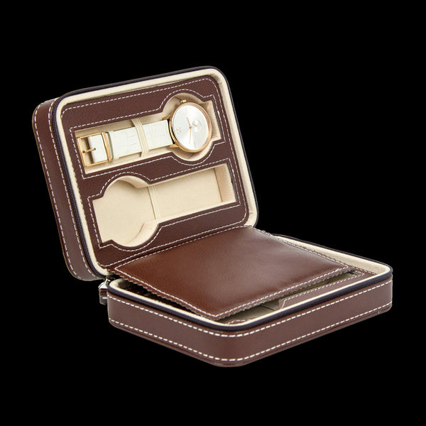 4 Watch Box Display Travel Case Pu Leather Boxes & Cases