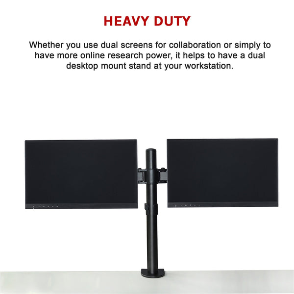 Dual Lcd Monitor Desk Mount Stand Adjustable Fits 2 Screens Up To 27" Monitor Mounts & Stands