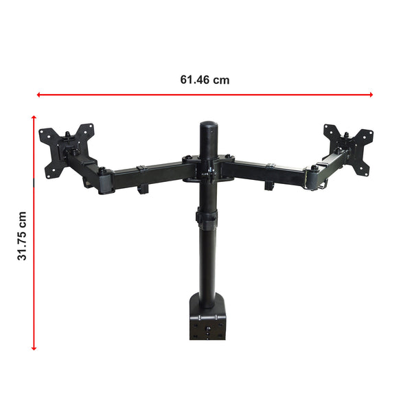 Dual Lcd Monitor Desk Mount Stand Adjustable Fits 2 Screens Up To 27" Monitor Mounts & Stands