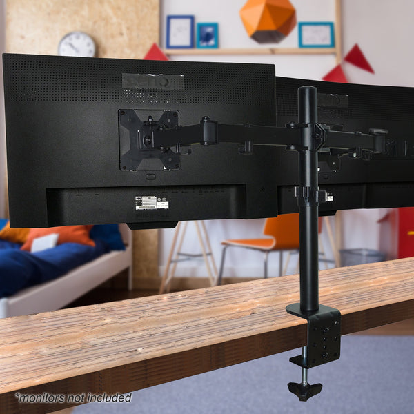 Dual Lcd Monitor Desk Mount Stand Adjustable Fits 2 Screens Up To 27" Monitor Mounts & Stands