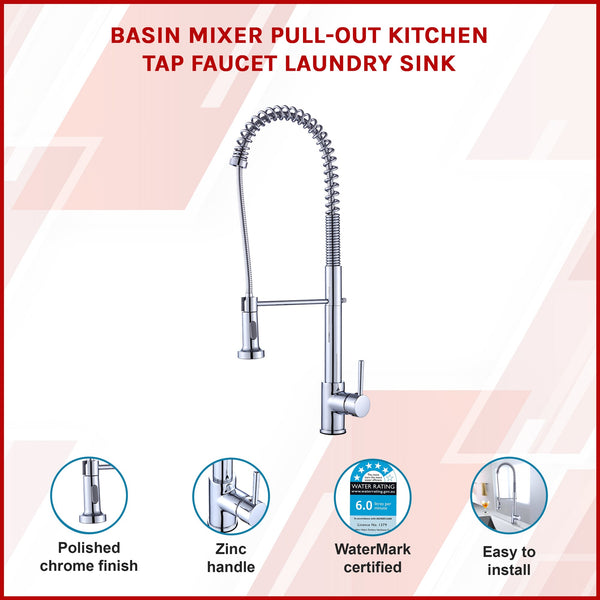 Basin Mixer Pull Out Kitchen Tap Faucet Laundry Sink Kitchen Taps