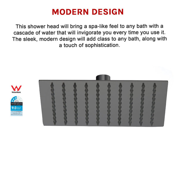 200Mm Shower Head Square 304Ss Electroplated Matte Black Finish Shower Heads & Combos