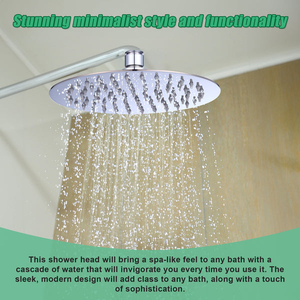 200Mm Shower Head Round 304Ss Polished Chrome Finish Shower Heads & Combos