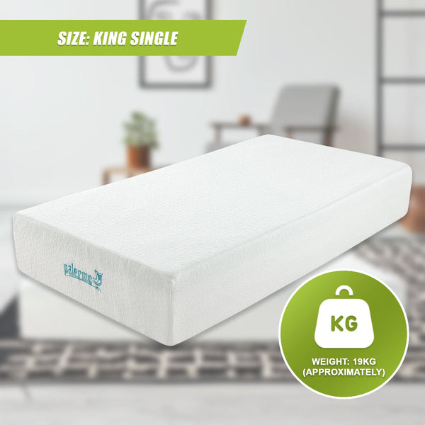 King Single Mattress 30Cm Memory Foam Green Tea Infused White Mattresses
