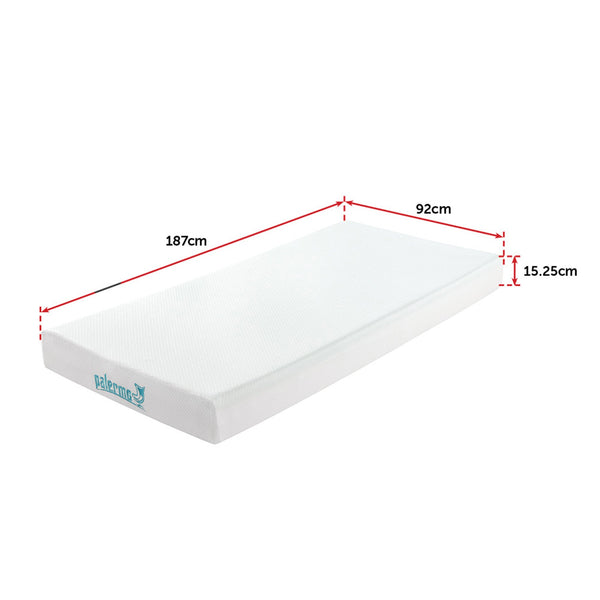 Palermo Single Mattress Memory Foam Green Tea Infused Certipur Mattresses