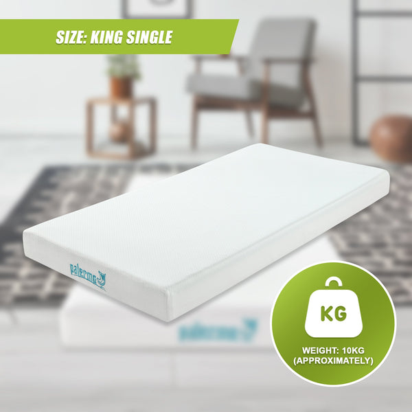 Palermo King Single Mattress Memory Foam Green Tea Infused Certipur Mattresses