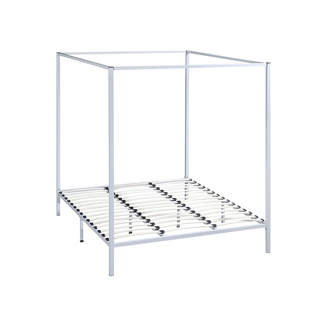 Four Poster King Bed Frame Cream Metal For Mattress King Bed Frames