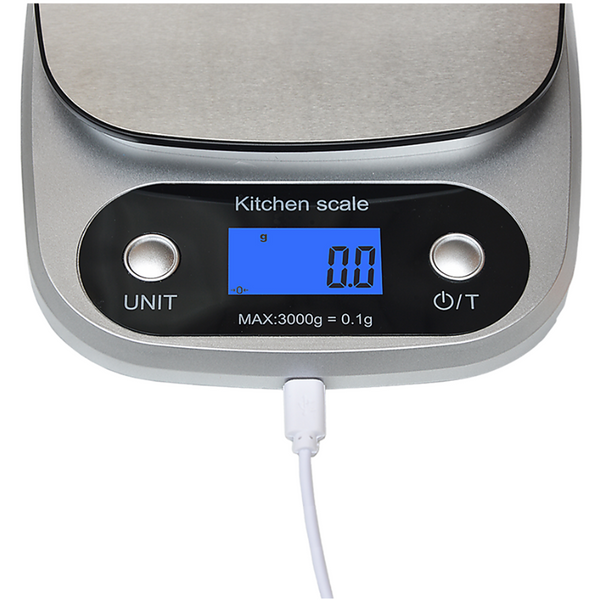 0.1G High Precision Kitchen Scale Rechargable Food Digital 3Kg Kitchen Scales