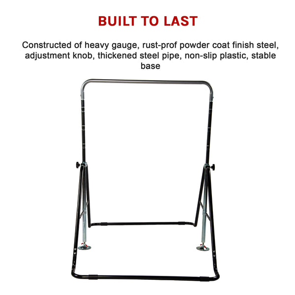 Kids Gymnastics Bars Training Horizontal Monkey Kip Black Balance Beams