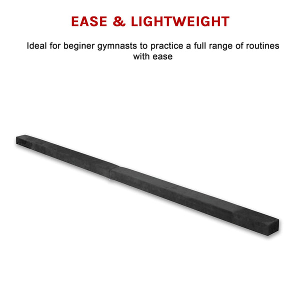 2.2M Gymnastics Folding Balance Beam Black Synthetic Suede Balance Beams