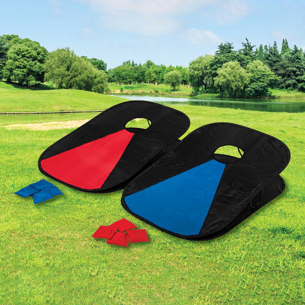 Collapsible Corn Hole Boards With 8 Cornhole Bean Bags Carry Case Lawn Games
