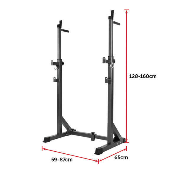 Commercial Squat Rack Adjustable Pair Fitness Exercise Weight Lifting Gym Barbell Stand Barbells & Attachments