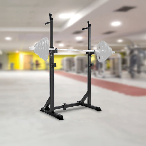 Commercial Squat Rack Adjustable Pair Fitness Exercise Weight Lifting Gym Barbell Stand Barbells & Attachments