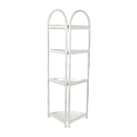Shower Corner Shelf White Caddy Bathroom Organiser Storage Rack 4 Shelves
