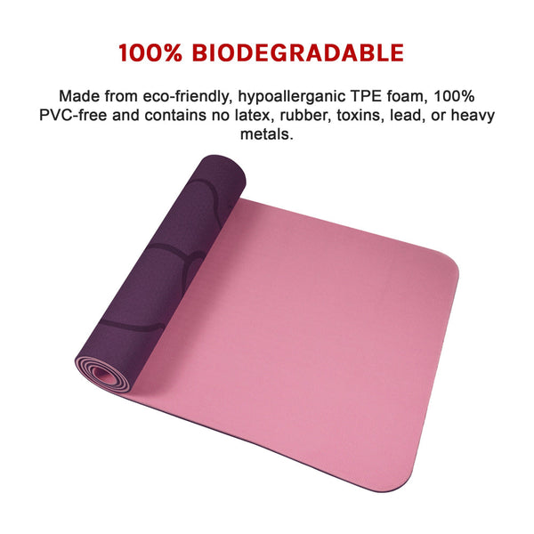 8Mm Tpe Yoga Mat Exercise Fitness Gym Pilates Non Slip Dual Layer Exercise Mats