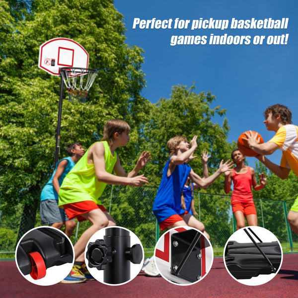 Basketball Ring Hoop Height Adjustable Portable Set Basketballs