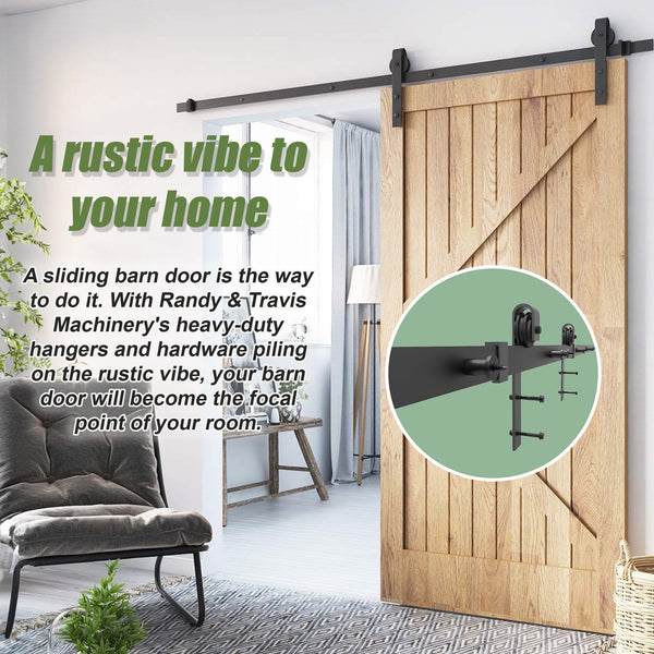 1.8M Sliding Barn Door Hardware Heavy Duty Sturdy Kit Sliding Door Hardware