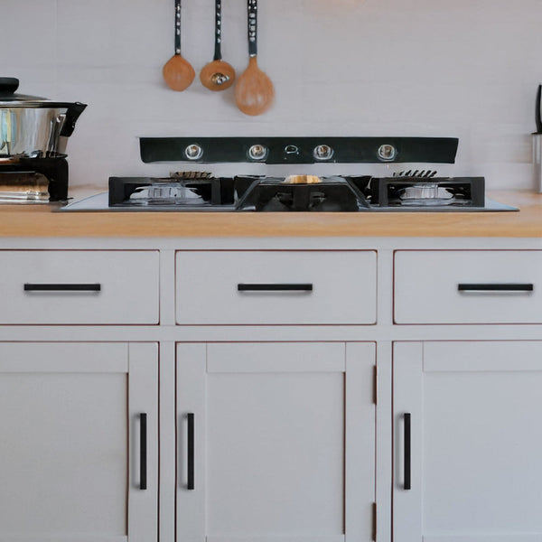 5 X 128Mm Kitchen Handle Cabinet Cupboard Door Drawer Handles Square Black Furniture Pulls Cabinets & Cupboards