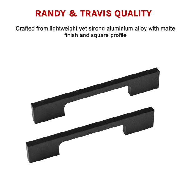 5 X 96Mm Kitchen Handle Cabinet Cupboard Door Drawer Handles Square Black Furniture Pulls Cabinets & Cupboards