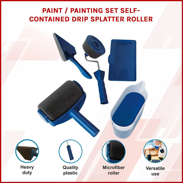 Paint Painting Set Self Contained Drip Splatter Roller Paint Rollers