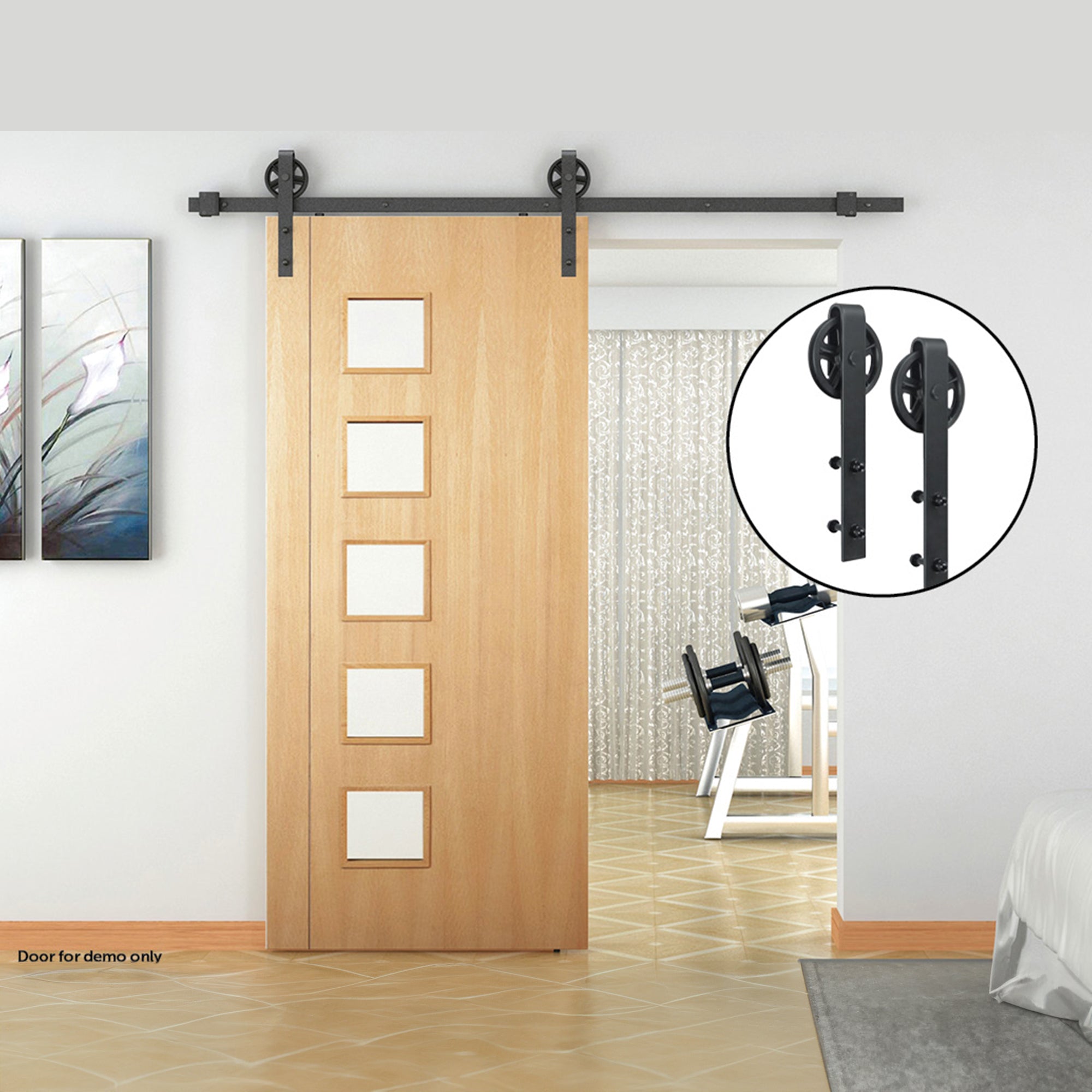 2M Big Spoke Wheel Sliding Barn Door Hardware Barn Doors