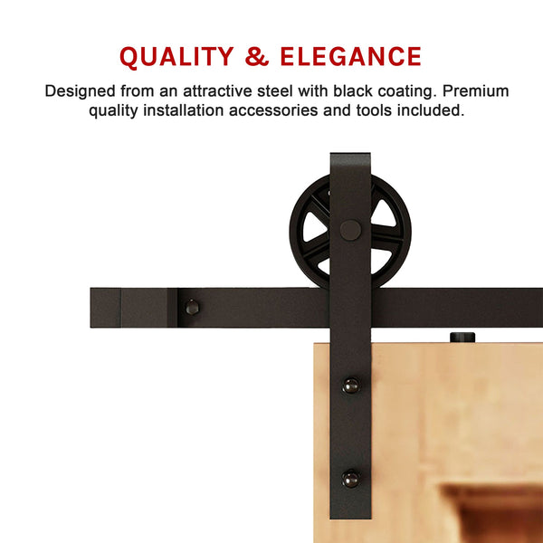 2M Big Spoke Wheel Sliding Barn Door Hardware Barn Doors